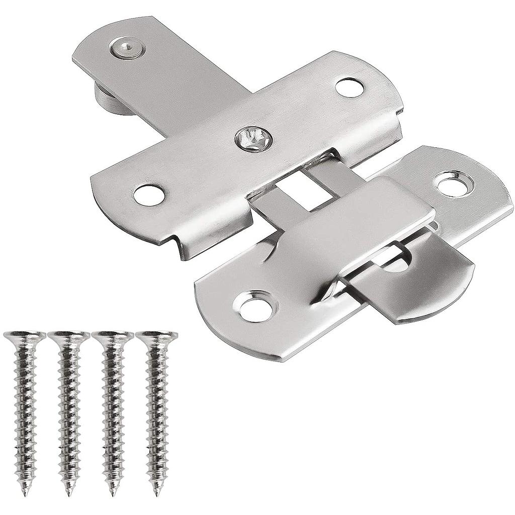  Xnrtop 3 Inch Door Hasp Latch Stainless Steel Safety Security Home Anti-Theft Guard Bolts Action Hardware Sliding Lock 4-Pack