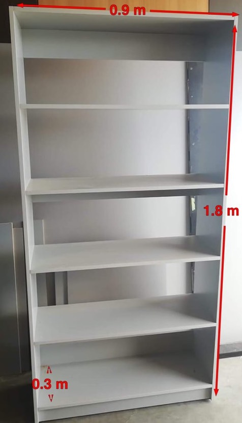 [MBA-GrC] Mueble Biblioteca Ampos Abierto - Gris Claro