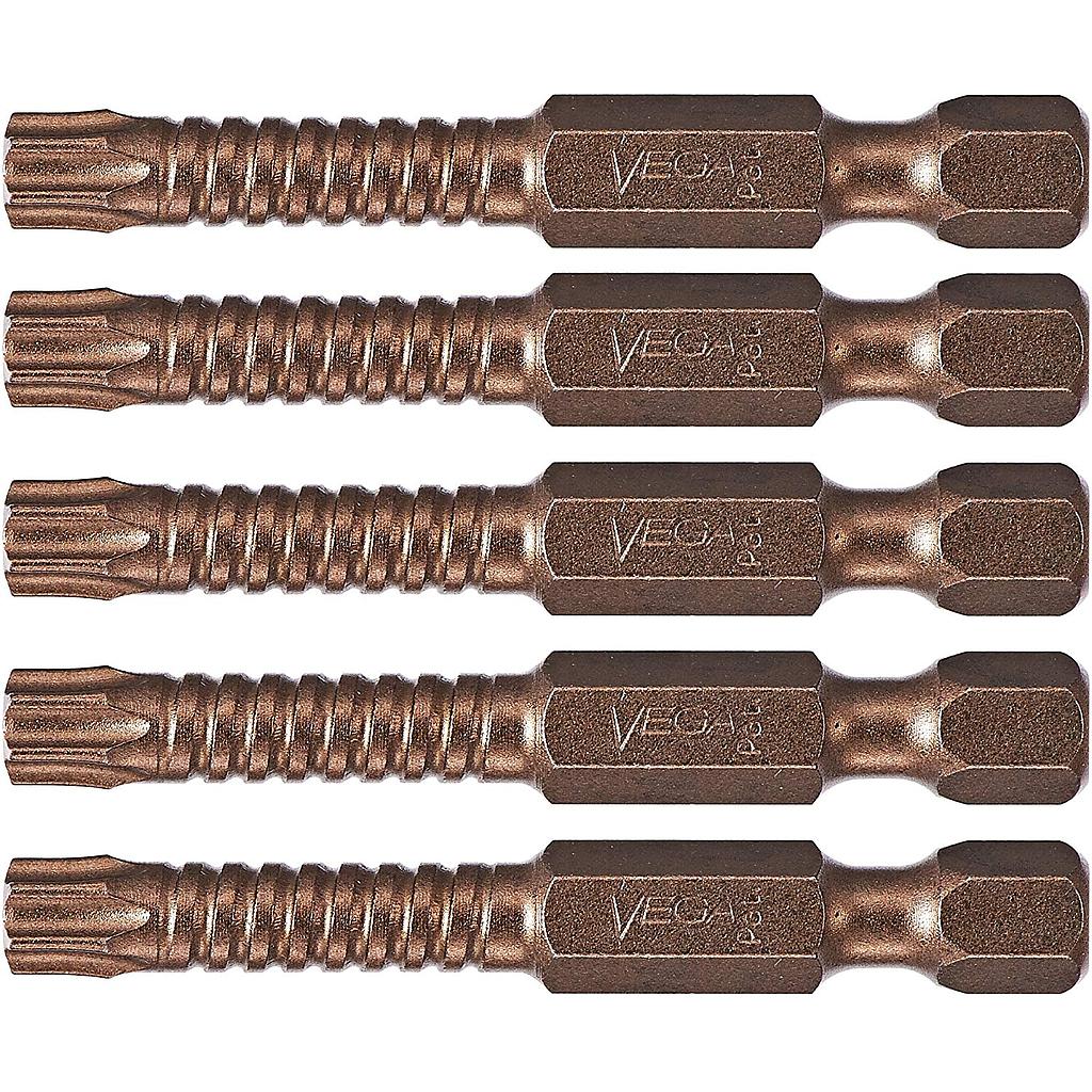 [P150T20A-5] VEGA T20 TORX Impact Driver Bits. Impactech Professional Grade Impact Ready T-20 TORX 2&quot; Bits. (Pack of 5)